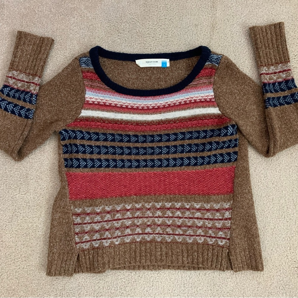 EUC Anthropologie sparrow hildasay wool blend striped sweater